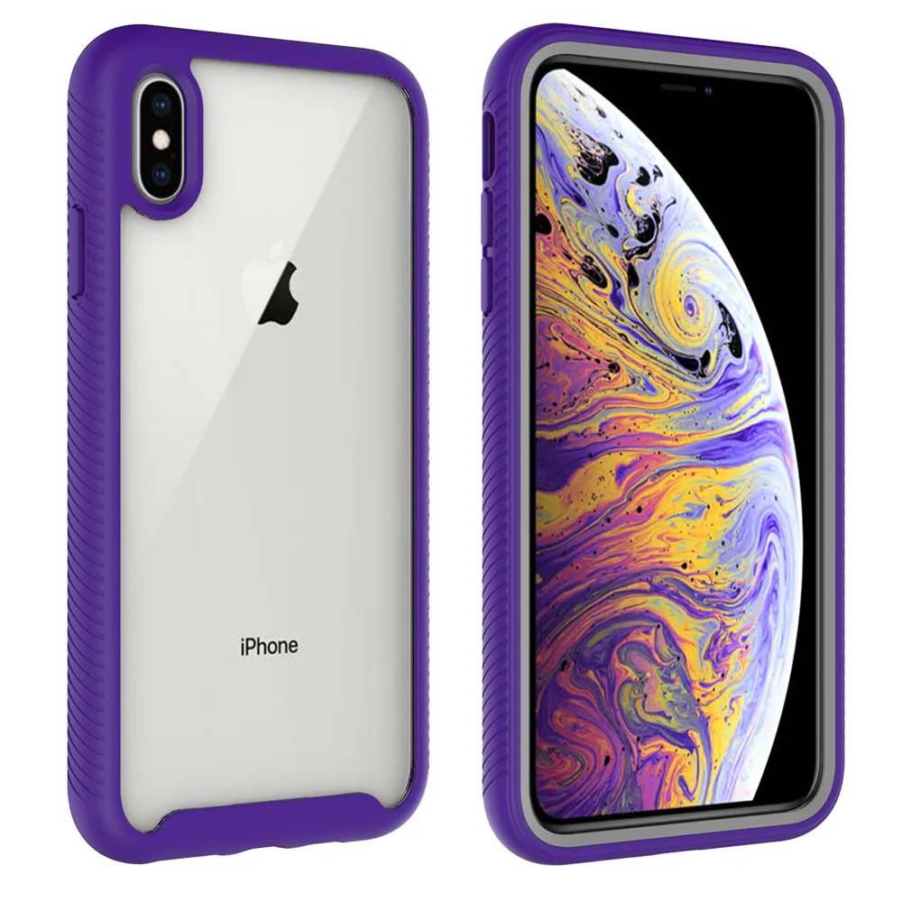 Прозрачный ТПУ чехол для телефона IPhone XS MAX XR 8 7 6 Plus samsung S10 Plus устойчивый к царапинам акриловый верхний и нижний чехол