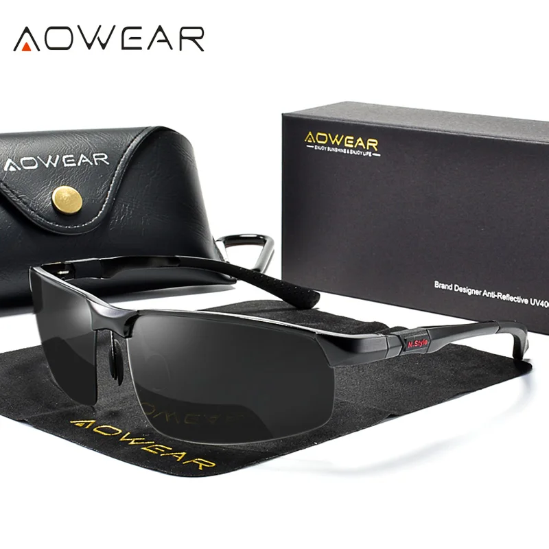 AOWEAR Sportsolglasögon utan båge för män Herr Porlariserad kvalitets spegel Solglasögon Man Lättviktsglasögon utomhus Gafas_voghion.com