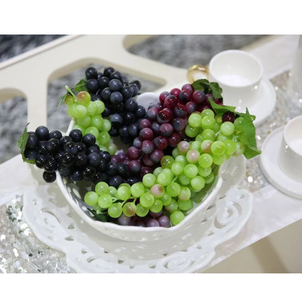 Artificial PVC Grape Bunch Fruit Shop Cabinet Display Decorative Ornament 30-head, 60-head, 85-head PICK