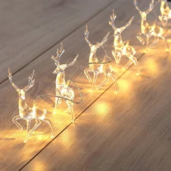 Deer LED String Light Reindeer 5V 1.5m 10LED Battery Operated Indoor Home Decoration for Holiday Xmas Party Christmas Gift
