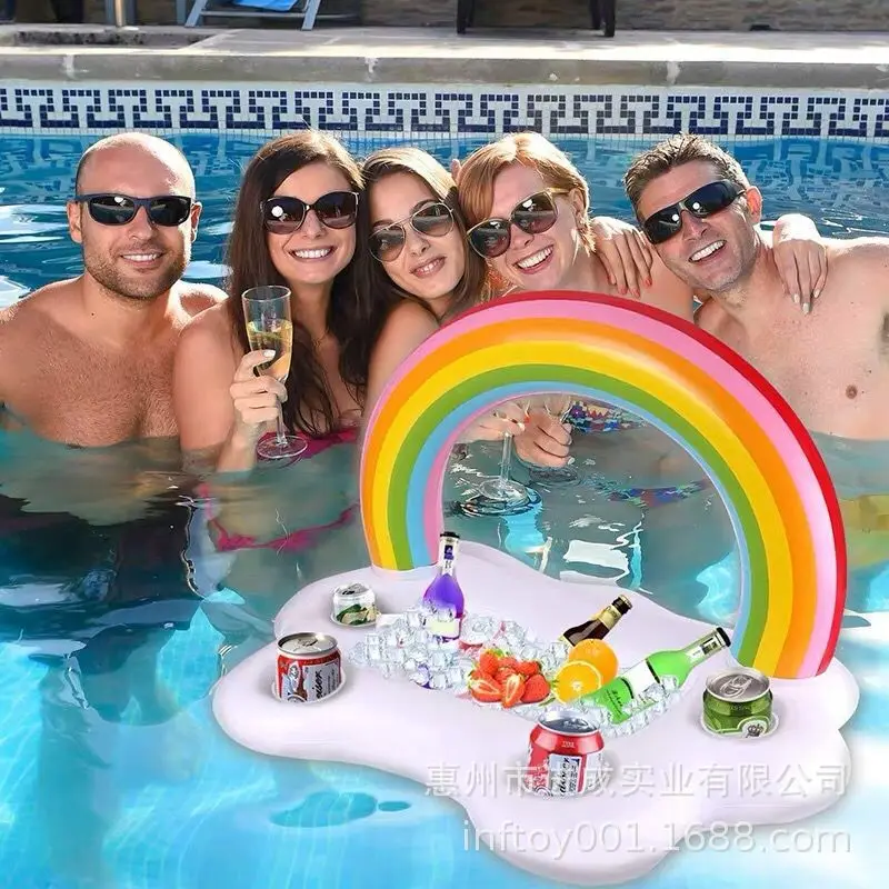 

Factory a Large Amount Production PVC Inflatable Water Ice Plate Four-Hole Cup Holder Color Arch Beer Coke Ice Care
