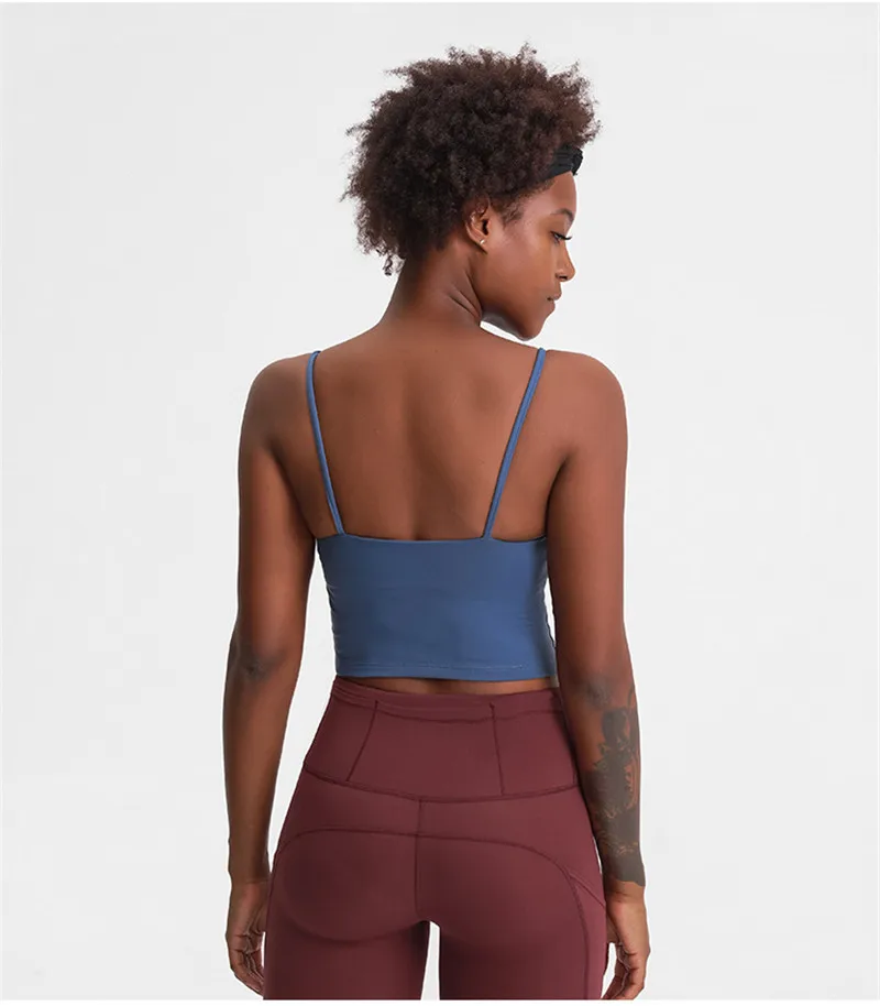 Solid Color Lulu Sport Tank Top Women Fitness Bra Yoga Vest No Rims With Chest Pad Butter Soft Beauty Back Half Sling Gym Clothe Solid Color Lulu Sport Tank Top Women Fitness Bra Yoga Vest No Rims With Chest Pad Butter Soft Beauty Back Half Sling Gym Clothe