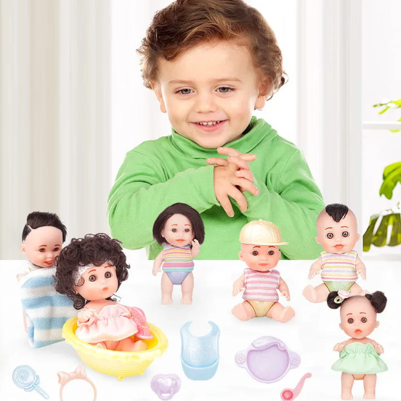 

Dolls And Accessories Children And Girls Early Education Educational Scene Toy Feeding Set Simulation Baby Doll Soft Glue Toys