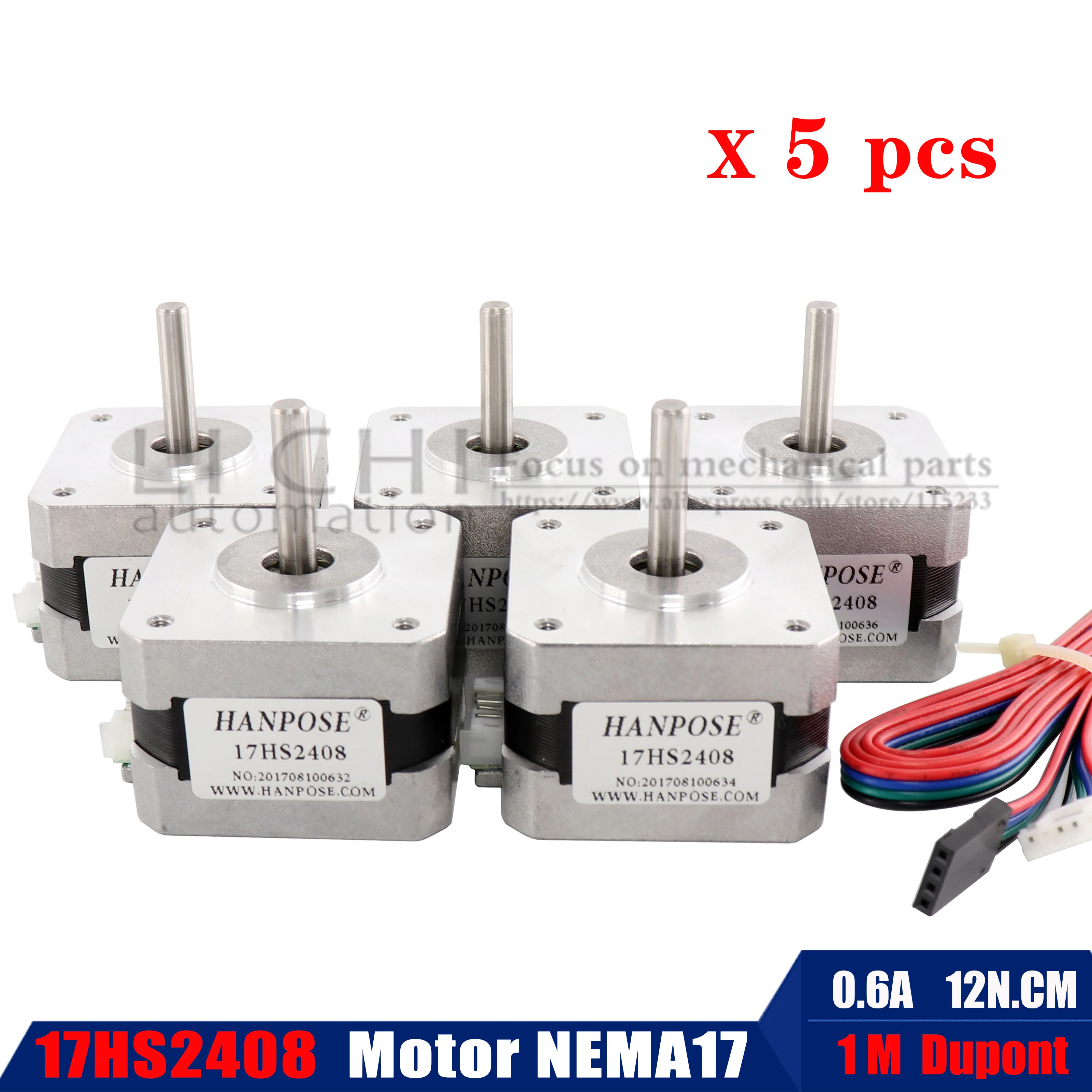 5 шт. Nema17 шаговый двигатель 42 motor4-lead для 3D принтера ЧПУ для 3D por Nema 17 двигатель 42BYGH 0.6A 28 мм
