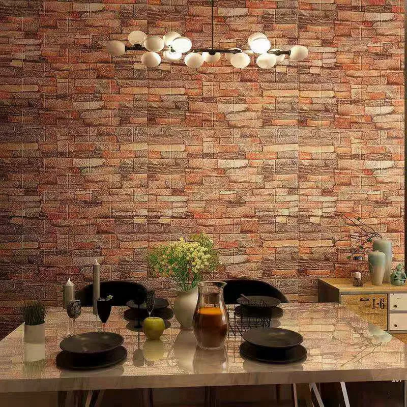 Pegatinas de pared de ladrillo 3D de 10 piezas, papel tapiz de decoración  de espuma impermeable para revestimiento de paredes de niños, fondo DIY  para sala de estar - AliExpress