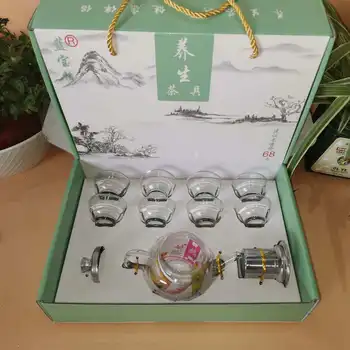 

SIBAOLU Fashionable and Simple Household Transparent Glass Tea Set, Business Gift Kungfu Tea Set, Glass Cup Set