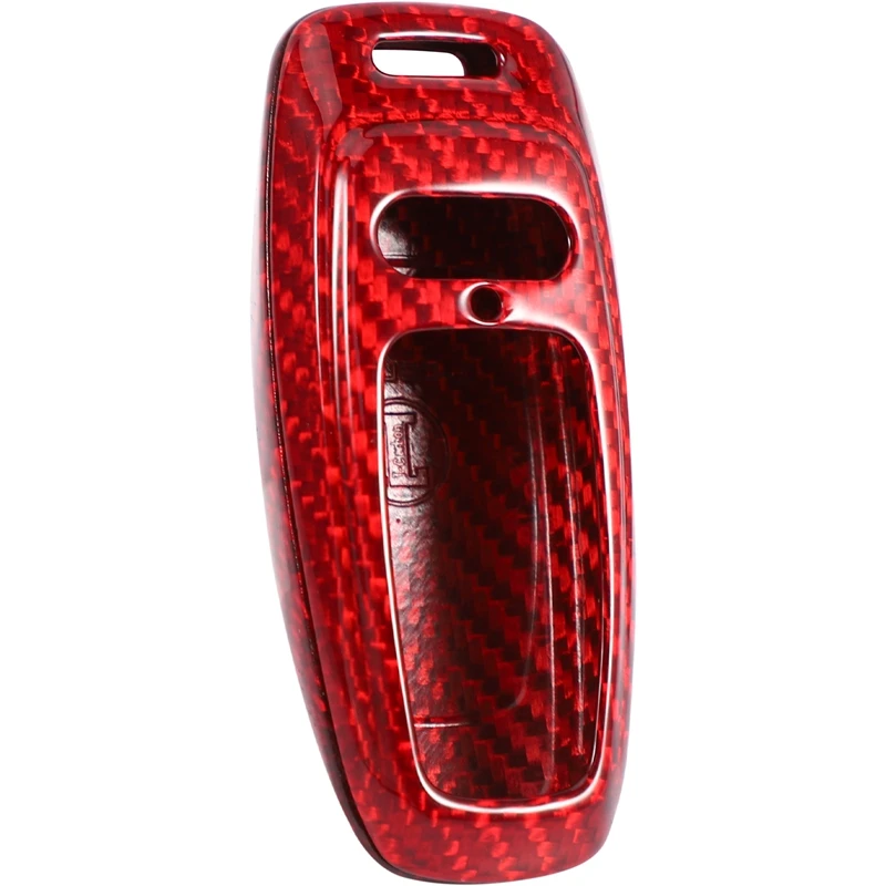 

Premium Real Carbon Fiber Red Case Cover Fit for Audi A6L A7 A8 2019 Models Key Fob Remote