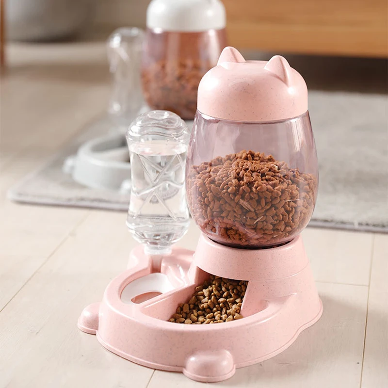 2.2L Pet Water Dispenser Cat Automatic Feeder Plastic Dog Water Bottle Food Water Pet Feeding Bowl Drinking Feeder Device