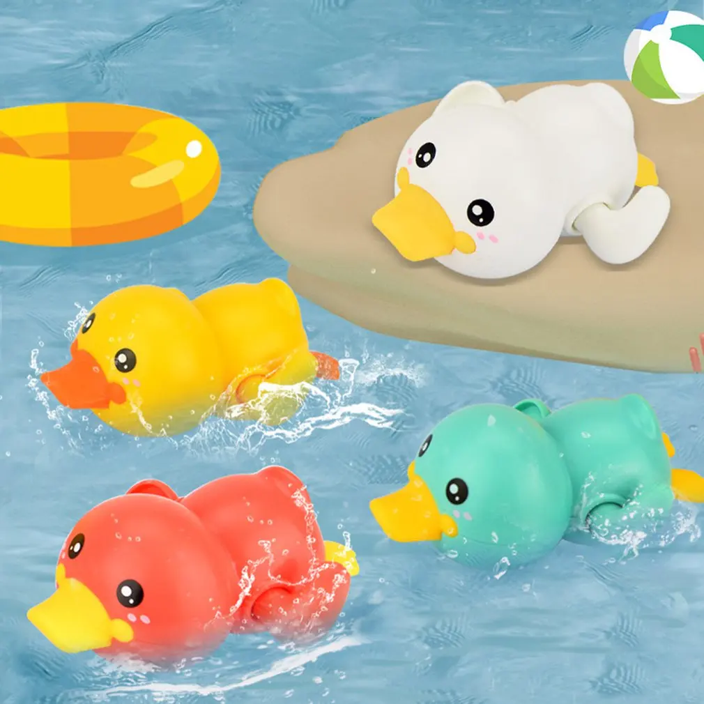 

Summer Baby Bathing Shower Toys Squeaky Clockwork Ducks Bath Toys Bathe Room Water Fun Game Playing Newborn Toys For Children