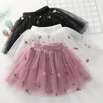 

New Baby Girls Skirt 2020 Summer Children Embroidery Fruit Pattern Design Skirts For Party Dance Princess Girl Cute Clothes