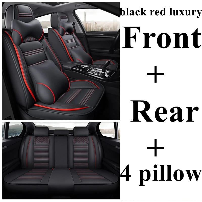 Автомобильный чехол для сиденья для Nissan Qashqai Navara D22 Juke X-trail Leaf Tiida Versa Мурано Kicks Dualis LIVINA NP300 автомобильные аксессуары - Название цвета: black red luxury