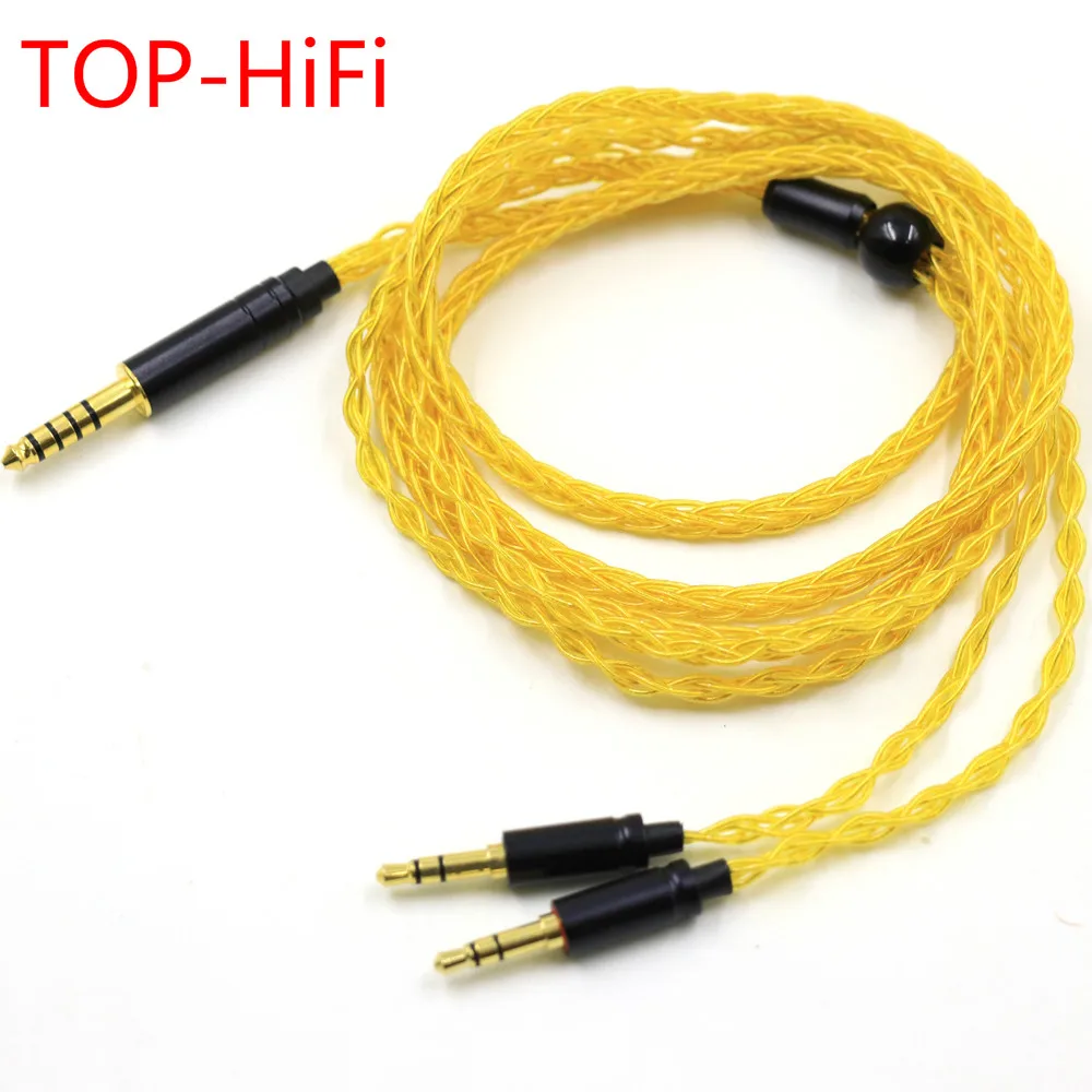 

TOP-HiFi 1.25m 8 Cores Headphone Earphone Cable For Denon AH-D600 D7100 Hifiman Sundara Ananda HE1000se HE6se he400 2x3.5mm Plug