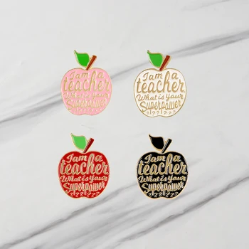 

Apple Brooch Of Various Colors Pins Childlike Button Badge Buckle Denim Clothes Bag Pin Jewelry Gift For Friends Kids
