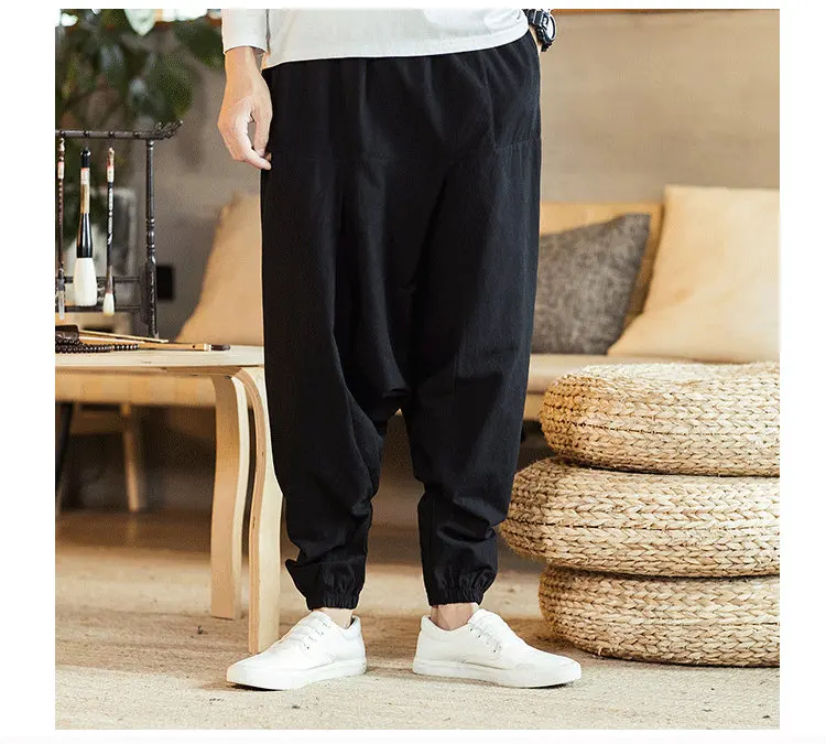 Harem Pants Men Solid Loose Casual Mens Korean Style Cotton Plus Size Sweatpants Hot Sale Male Trousers 2022 New business pants mens