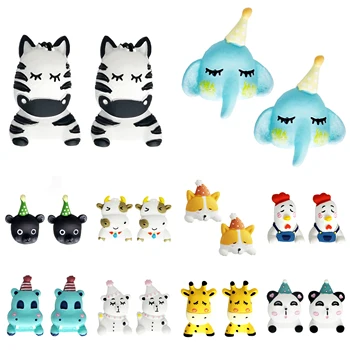 

Stud Earrings For Women 3D Animal Resin Custom Made Handmade Cute Girls Gift Fun Cartoon Fairy Tale Bunny Elephant