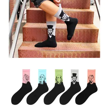 

Fashion Men Cotton Printed Socks Adult Male Wild Casual Sports Medium Tube Sock Y1AC