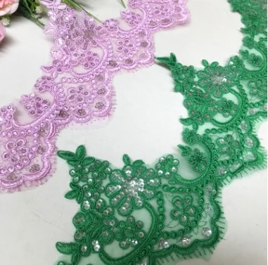 Sequined Eyelash Lace Accessories White Exquisite High-grade Wedding Embroidery DIY 6Yards/pack | Дом и сад