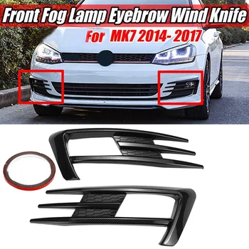 

Car Carbon Fiber Front Fog Lamp Eyebrow Wind Knife Cover Trim for Golf MK7 2014 2015 2016 2017