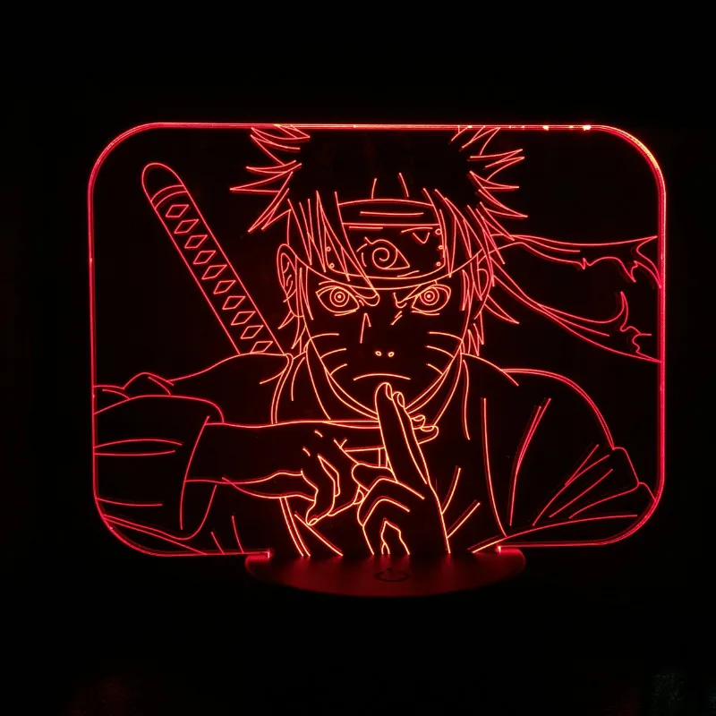 Аниме Sasuke Sword 3d светодиодный ночной Светильник Наруто Usb сенсорный датчик декор комнаты лампа подарок на день рождения манга настольная ночник Sasuke - Испускаемый цвет: 5