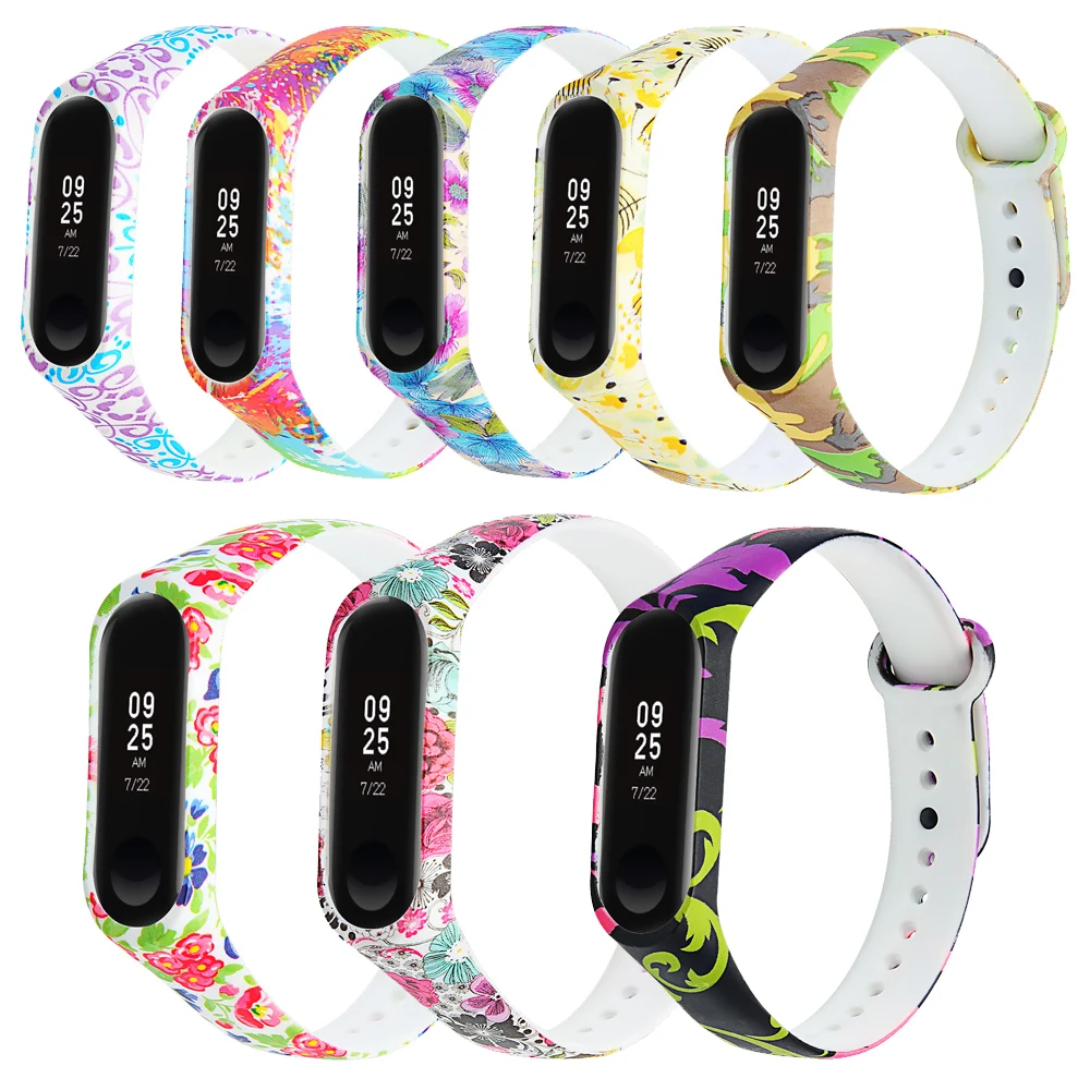 Водонепроницаемые ремни для Xiaomi Mi Band 3 4 аксессуары смарт браслетов Miband ремешок
