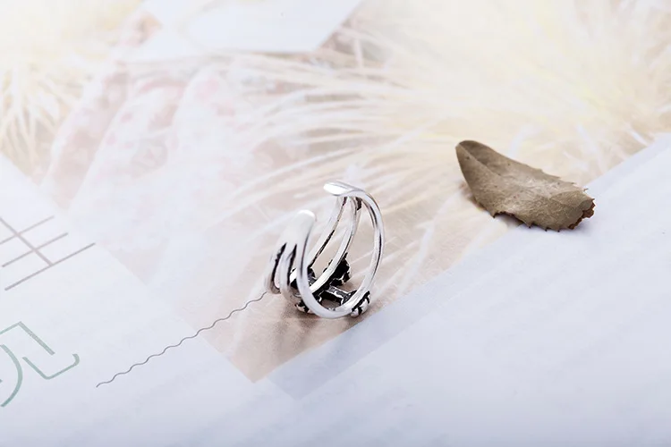 DIEERLAN Bijoux, простой стиль, 925 пробы, серебряные кольца для женщин, подарки, большие Регулируемые кольца на палец