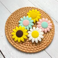 10pcs BPA Free Sunflower Silicone Beads Food Grade  for DIY Baby Teething Pacifier Chain Pendant Accessories Gifts 1