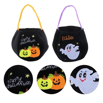 

2pcs Candy Pouches Cartoon Beautiful Portable Storage Pouch Kids Gift Bag Trick Or Treat Pouch for Party Halloween Child