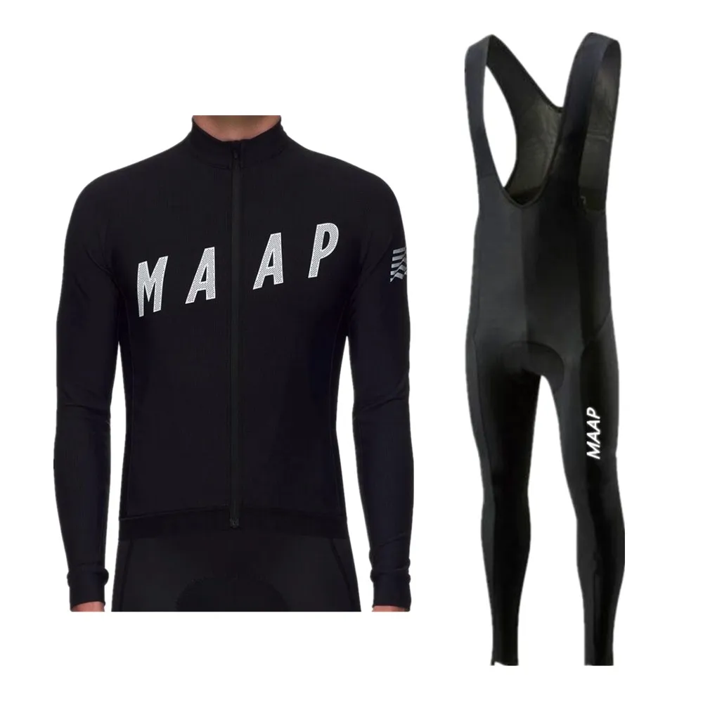 Por Team MAAP Men's Cycling Jersey Set MTB Bicycle Clothing Maillot Ropa Ciclismo Long Sleeve Bike Clothes Cycling Set - Цвет: Jersey Set 9