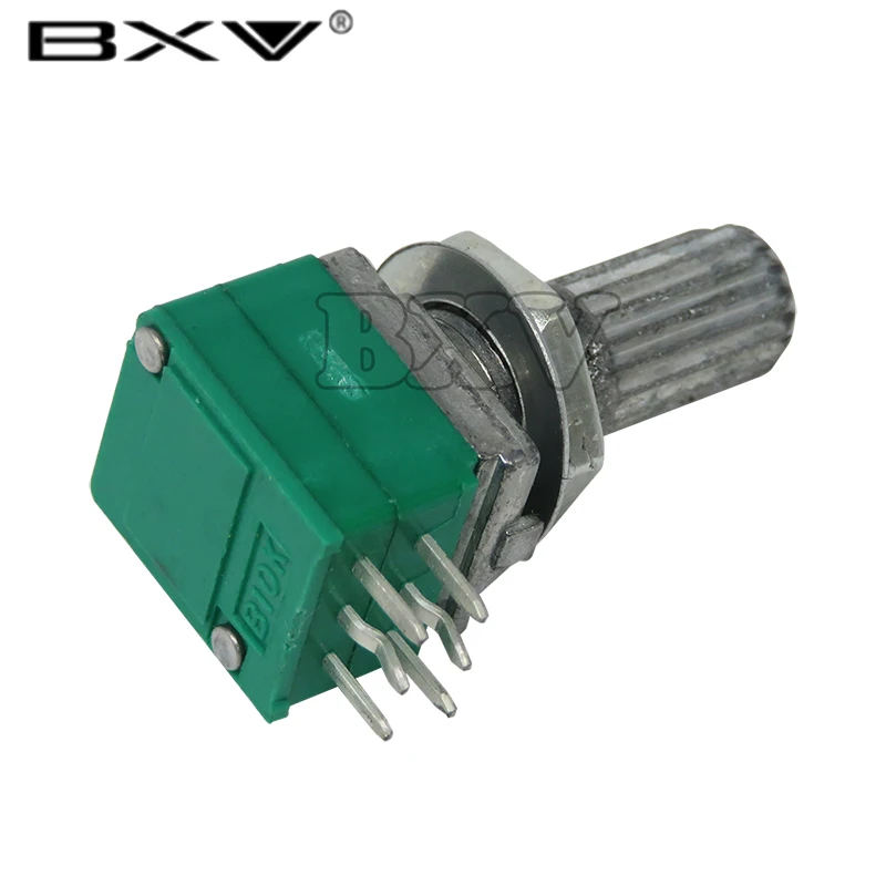 Multiturn Potentiometer Linear Potentiometer Rotary Potentiometer Potentiometer Kit Trimmer Potentiometer Electronic Components 5PCS RK097G RK097 5K 10K 20K 50K 100K 500K B5K With A Switch Audio 6PIN Shaft 15mm Amplifier Sealing Potentiometer