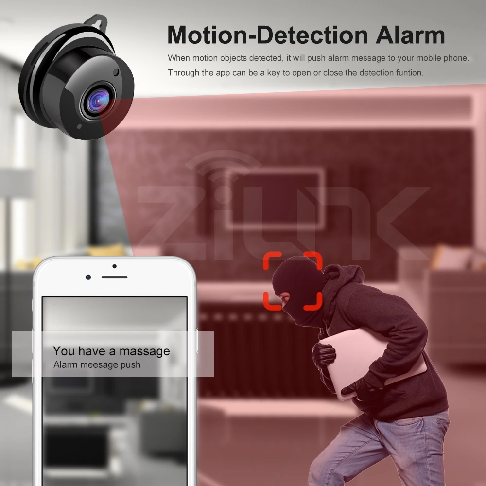 Беспроводная мини WiFi камера 1080P HD ИК Ночное Видение Домашняя безопасность IP CCTV