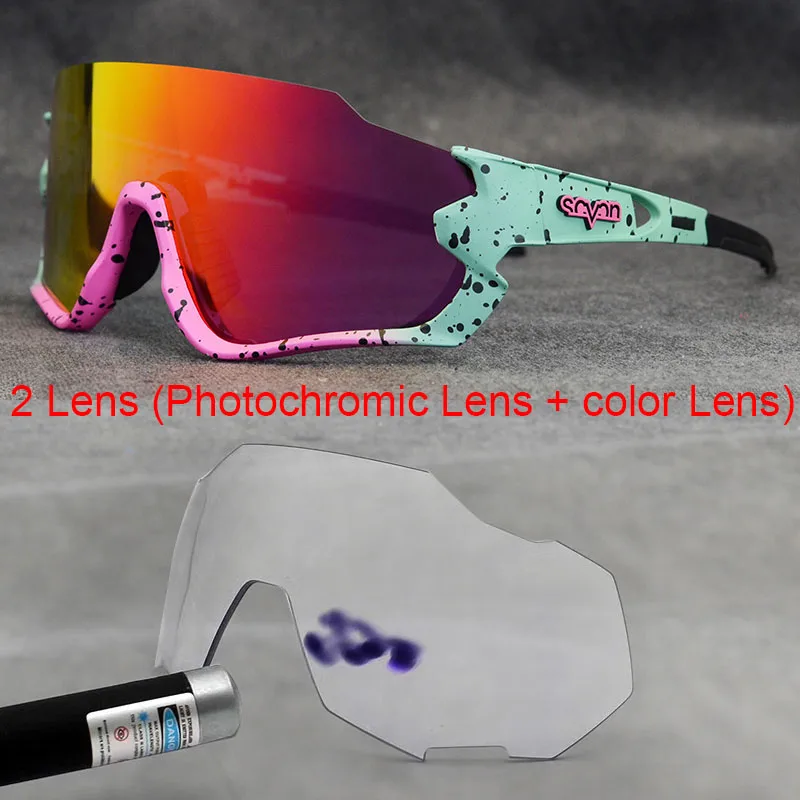 Photochromic Bicycle Sunglasses MTB Road Polarized Cycling Glasses 2 Lens Outdoor Sport Glasses Man Women Bike sunglasses skiing