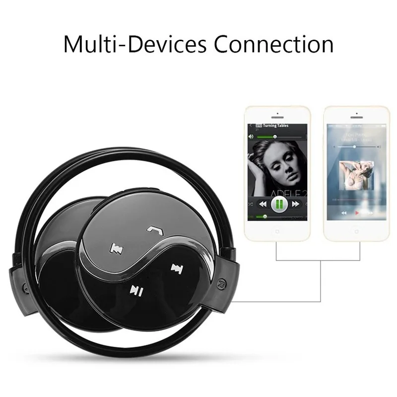 Wireless Bluetooth Headset Waterproof Mini Sports 3D Stereo Surround Earphone MP3 Music Player Micro SD Card Slot with Mic
