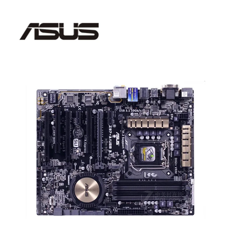 Для Asus Z97-A/USB3.1 настольная материнская плата Z97 LGA 1150 для Core i7 i5 i3 DDR3 SATA3 USB3.0 оригинальная б/у материнская плата