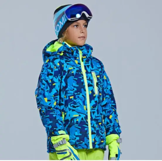 1 jacket color 1 Детский лыжный костюм Лыжная куртка с комбинезоном для мальчиков и девочек комплект из 2 предметов, водонепроницаемая плотная верхняя одежда, теплые костюмы для русской зимы - Цвет: 1 jacket color 1