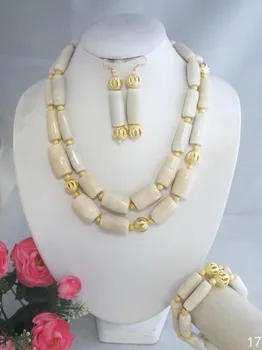 

WKV67#### Amazing African Wedding White Coral Beads Jewelry Necklace For Wedding