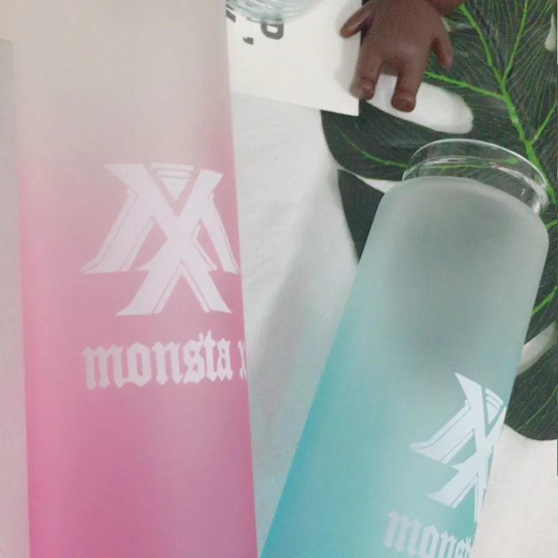 KPOP MONSTA X стакан для воды блеск навсегда градиент стеклянная бутылка Shownu матовый напиток