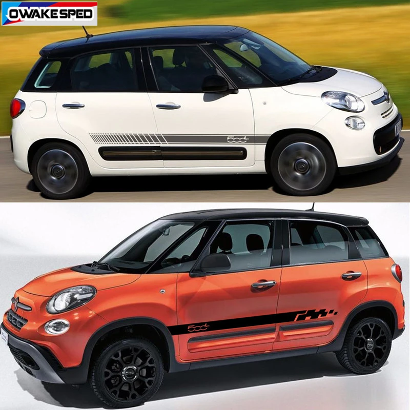 Car Door Side Skirt Stickers For-Fiat 500L Limited Edition Sport Stripes Auto Body Decor Vinyl Decals Exterior Accessories (4)
