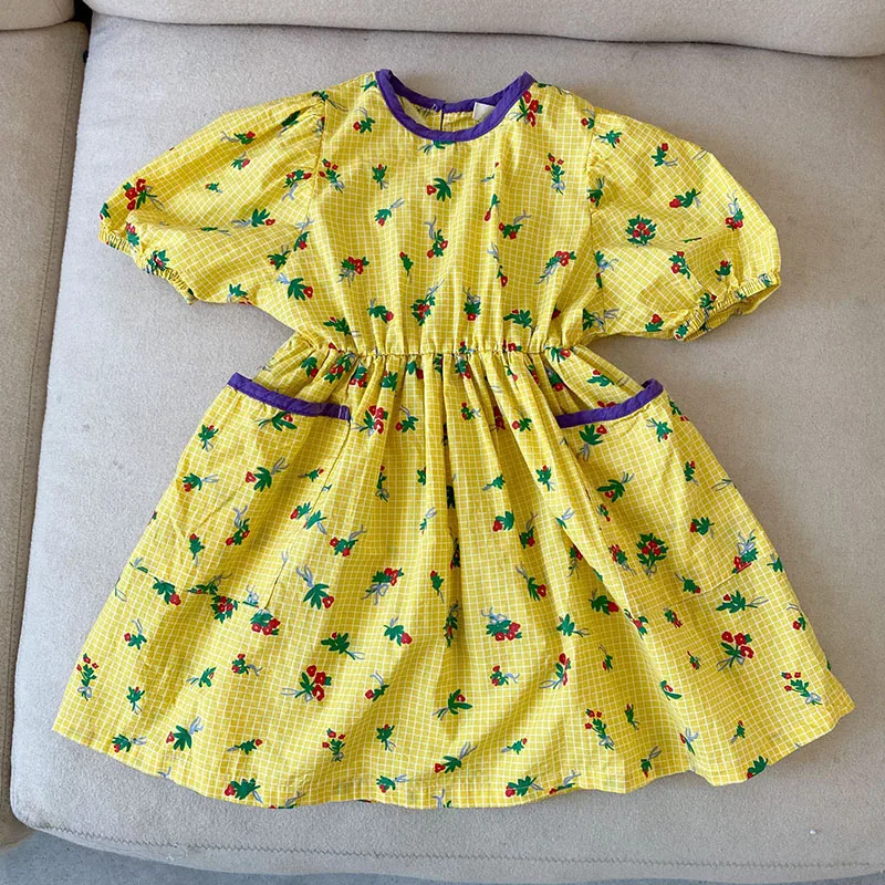 Cotton Floral Girls Short Sleeve Dress