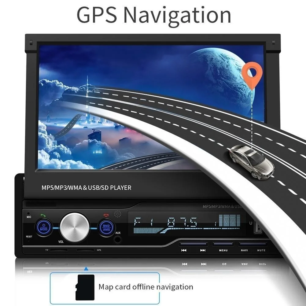Автомагнитола Mp5 mp3 плеер с 7 дюймовым дисплеем GPS FM/AM|Автомобильные