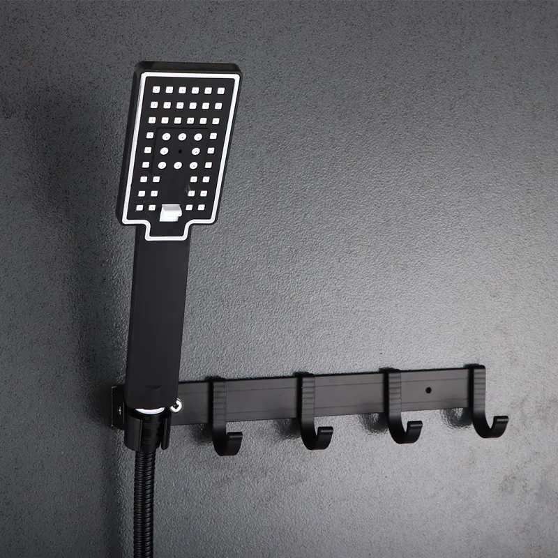 Matte black bath shower mixer set hot and cold shower mixer wall bathtub tap shower retro simple Shower set