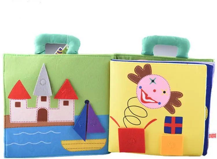 Livro dos Desenhos Livro de Atividade Bebê Pano Animados Tangram Padrão Quebra-cabeça Livros Tranquilos Macio Bonito Desdobramento Aprendizagem Precoce Infantil Educacional 7 padrão quebra-cabeça livros tranquilos macio bonito desdobramento