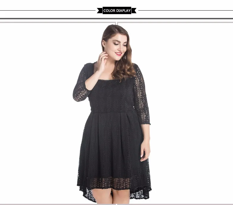 Вечерние женские платья размера плюс, милое кружевное платье, 6XL, 7XL, Одежда большого размера, женское платье, лето, 8xl, 5xl, расклешенное, приталенное, элегантное, с рукавами