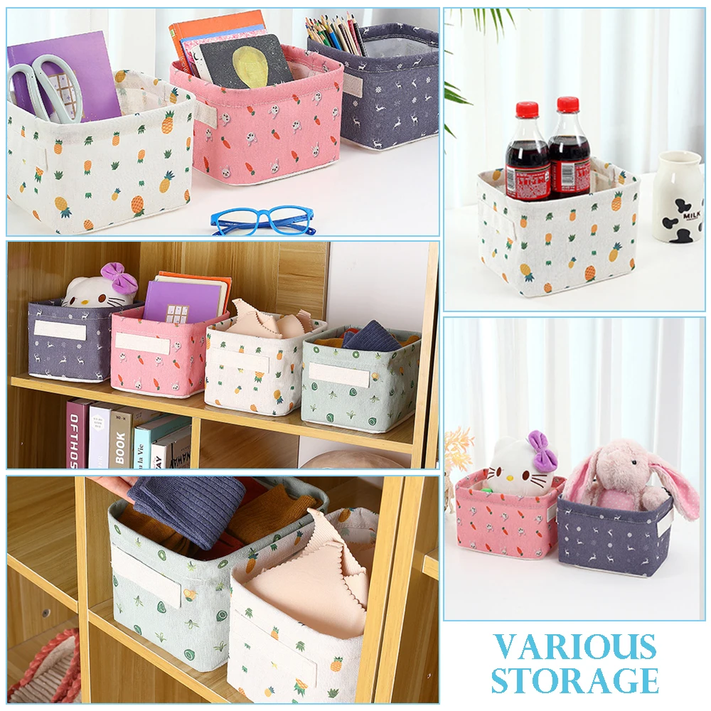 

Fabric Style Storage Basket Desktop SSundries Cosmetic Storage Books Cosmetic Organizer European Multi-function Storage Basket