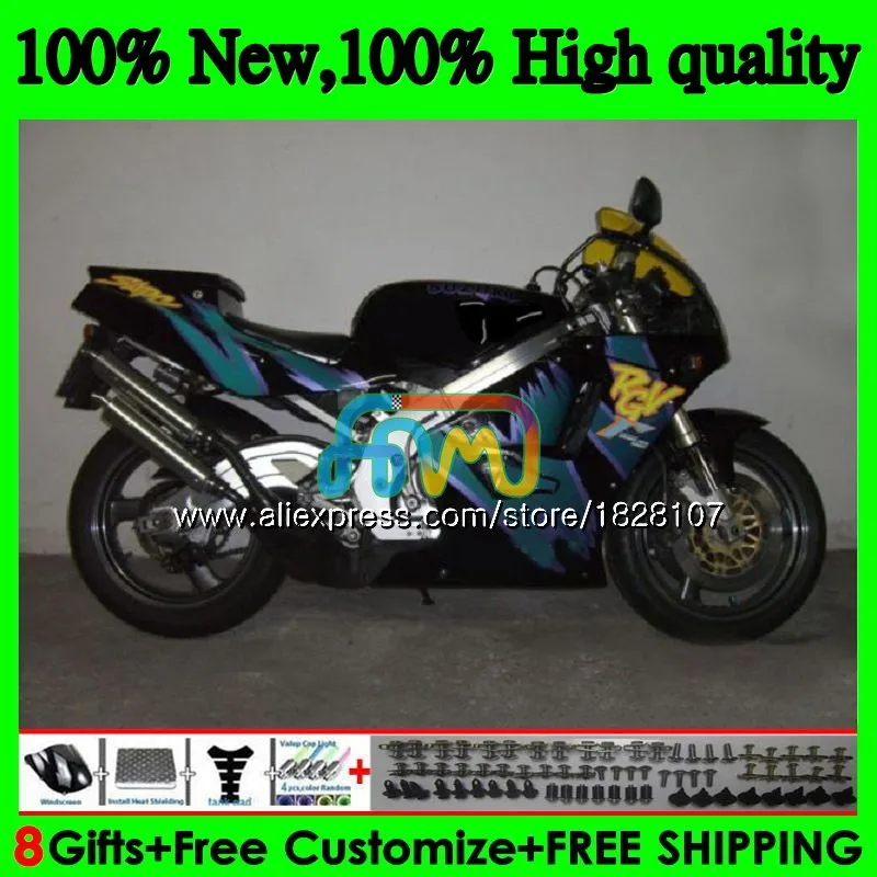 Корпус для SUZUKI RGV250 SAPC VJ22 92 93 94 95 96 66BS. 124 синий желтый RGV-250 VJ21 всю 22 RGV 250 1992 1993 1994 1995 1996 обтекатель