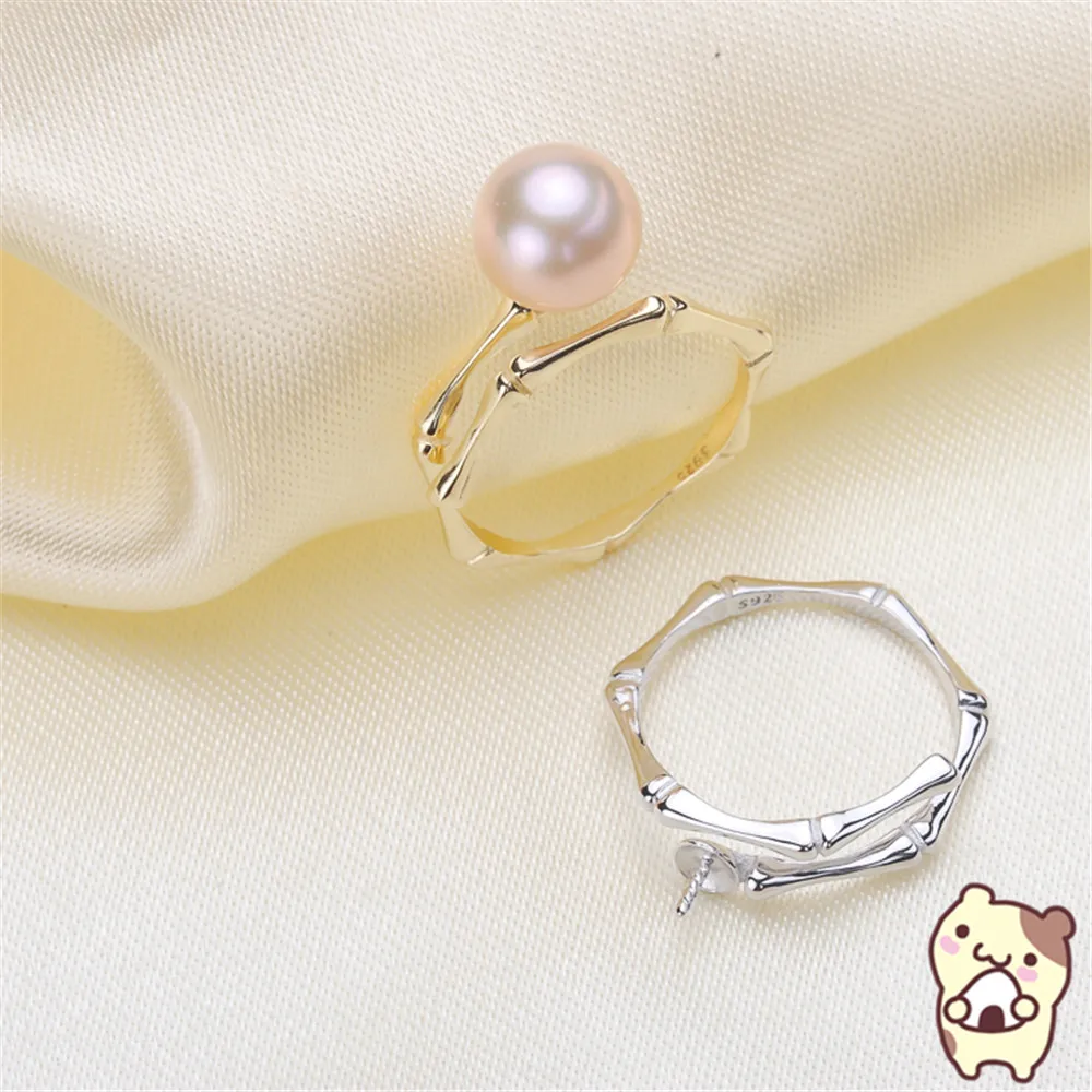 

Free Shipping Wholesale Silver Plated Pearl Ring Accessories Types Creative Ring for Women DIY Pearl jewelry Gifts 2019J010