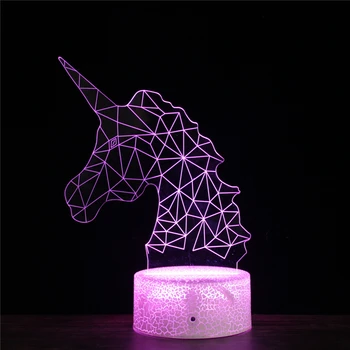 

3D USB LED Lamp Hot Sale Unicorn Head LOGO Cartoon Lucky Line Colorful Ball Bulb Atmosphere lava Night Lights lighting Gifts GiC