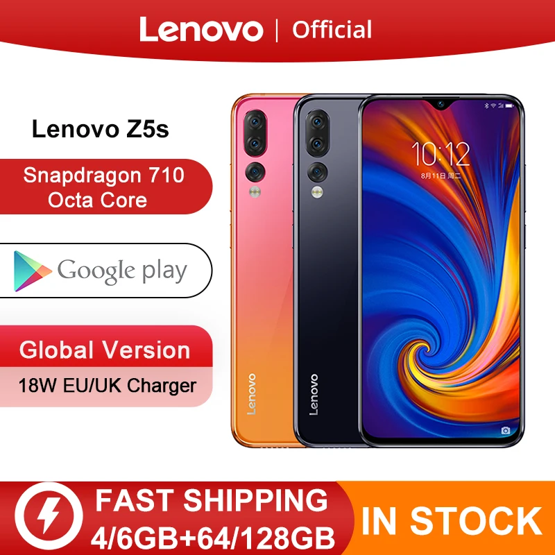 Lenovo Z5s Z5 S смартфон с восьмиядерным процессором Snapdragon 710, 6,3 дюйма, Android P Lenovo Z5s Z5 S смартфон с восьмиядерным процессором Snapdragon 710, 6,3 дюйма, Android P