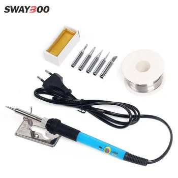 

220v/110V 60w electric soldering iron temperature adjustment welding solder circuit board repair tool With Welding Tips rework