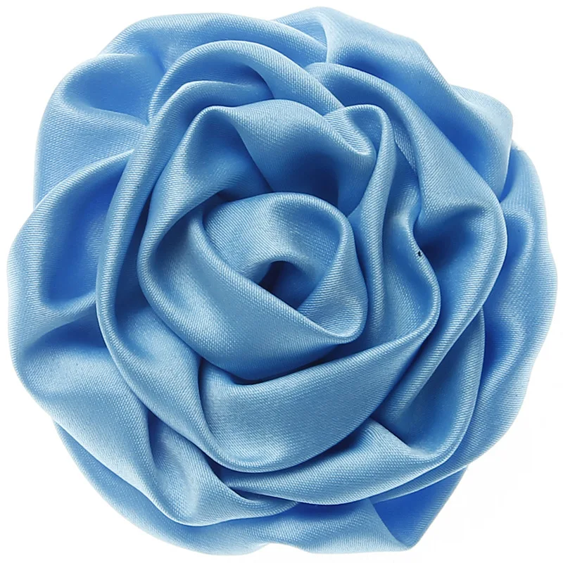 15blue Nishine 2," 50 шт./лот Сатиновые свернутые цветы розы для поделок заколки для волос головная повязка Детская голова для девочек цветы аксессуары для волос - Цвет: 15blue