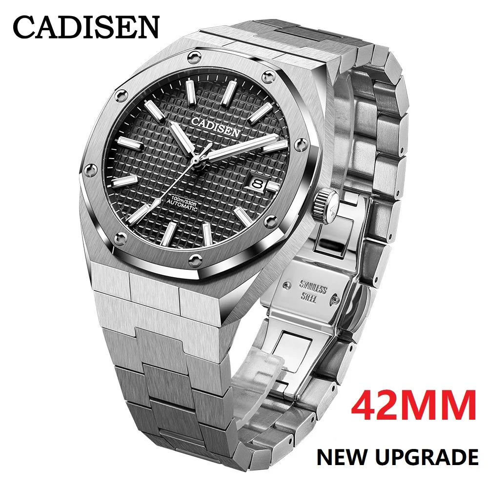 Мужские механические наручные часы CADISEN 42 мм новинка AP ROYAL OAK из нержавеющей стали